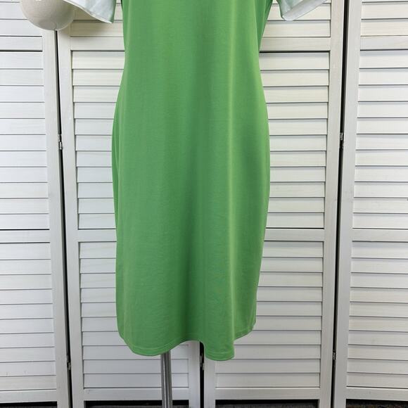 New Sonnet James Quincy Play Dress Green White Colorblock Ponte Knit Size XL - Picture 4 of 10